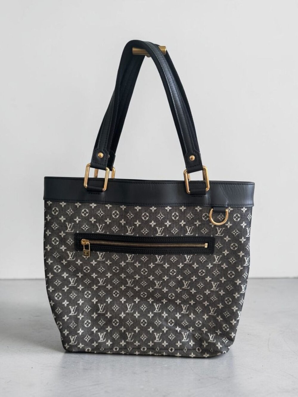 LOUIS VUITTON Monogram Mini Lin Lucille GM Canvas Leather Tote Bag